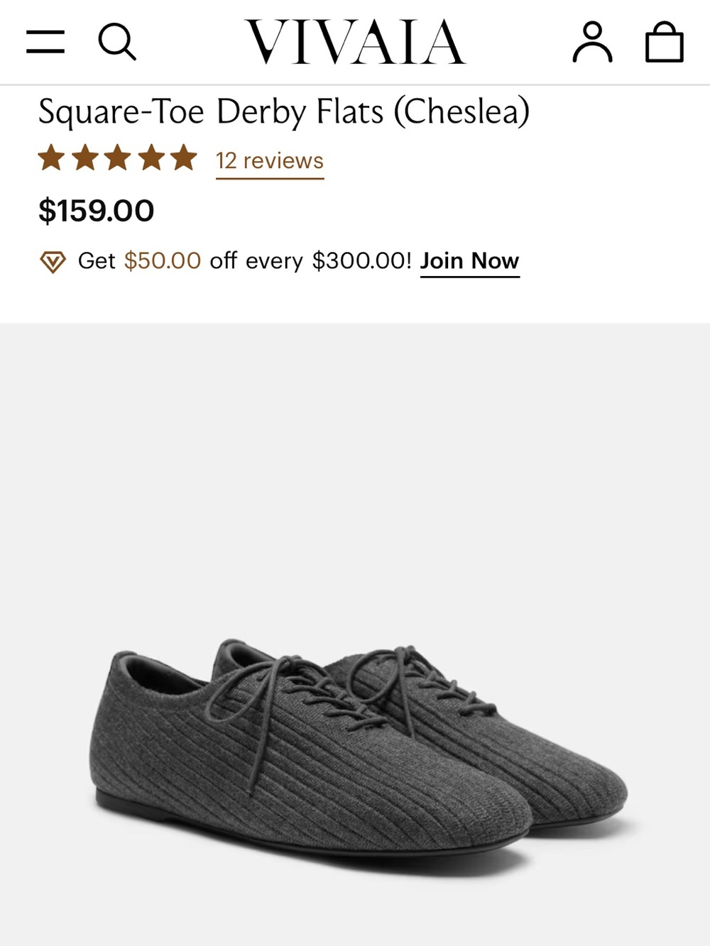 Vivaia Derby Flats Rich Grey Wool water resistant shoes
